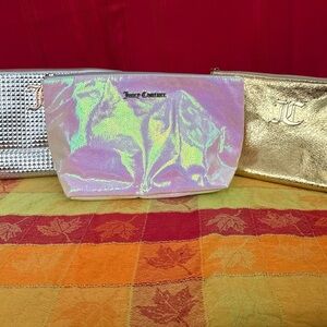 Lot of Three Juicy Couture Zippered Makeup Bags